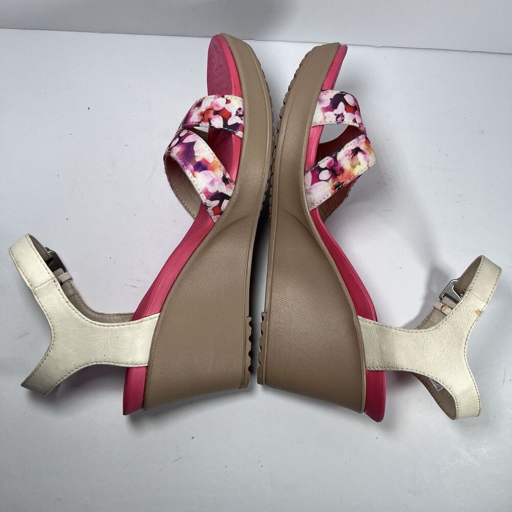 Crocs Leigh II Ankle Strap Wedge Sandals Shoes Floral Women's Size 8 - Picture 5 of 8